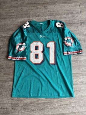 Champion Miami Dolphins Teal Football Jersey #81